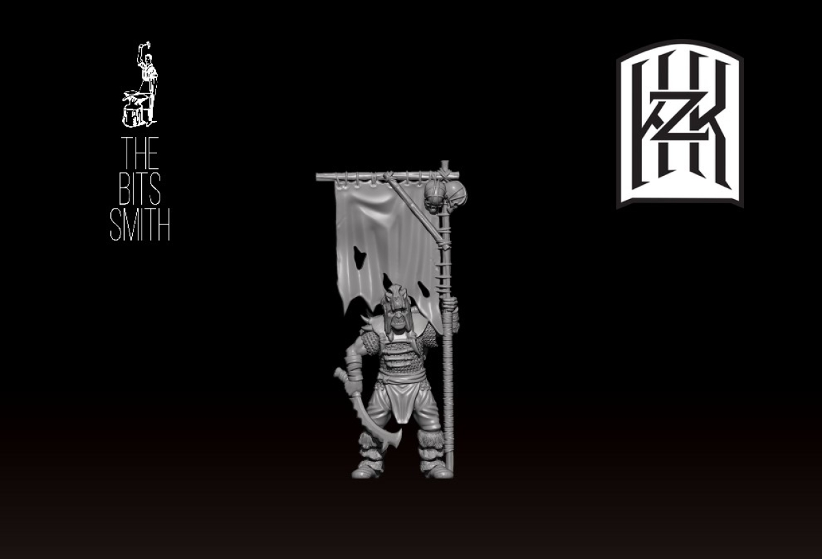 Ork Bannerträger mit Base